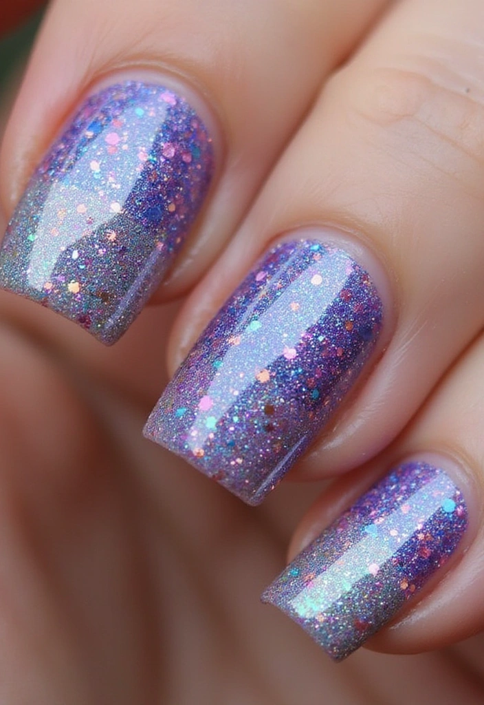 12 Gorgeous Gel Nail Ideas That Will Last for Weeks (You’ll Love #5!) - 5. Glitzy Glitter Ombre