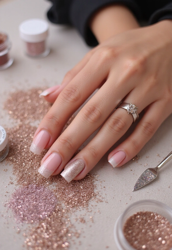 15 DIY Nail Decorations That Will Make You the Envy of All Your Friends! - 2. Glitter Ombre Nails