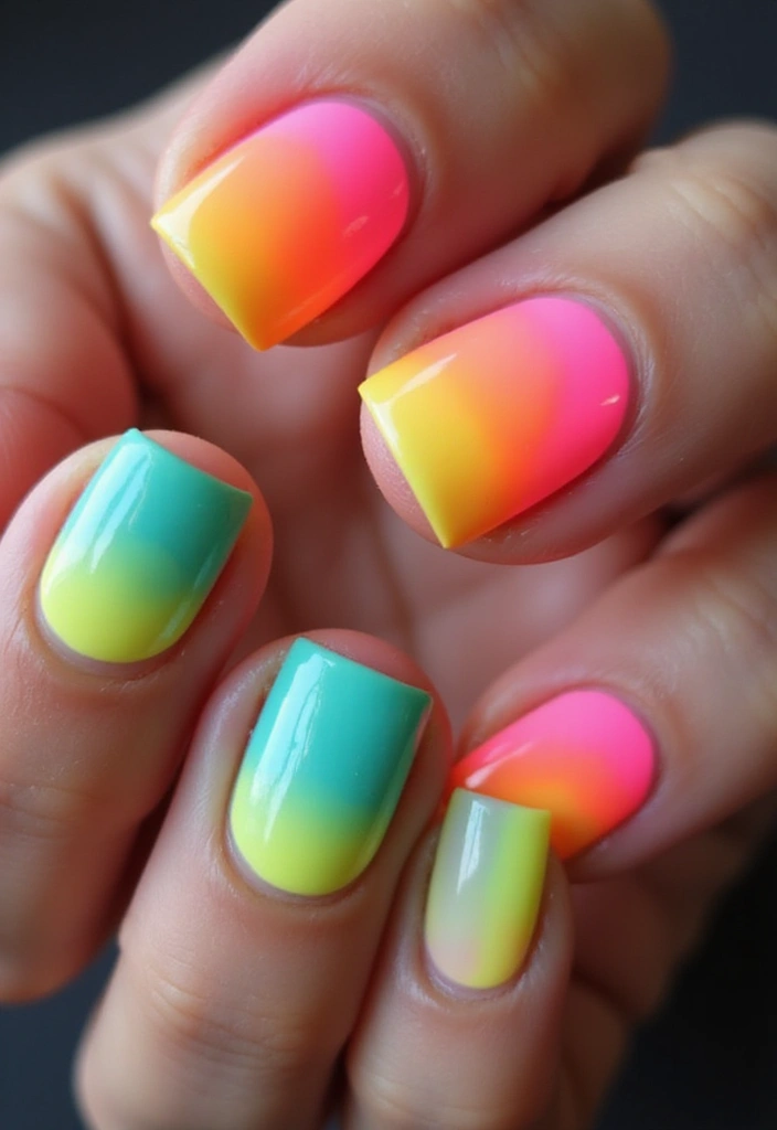 20 Stunning Nail Art Designs You Can DIY at Home (Wait Until You See #14!) - 14. Neon Ombre