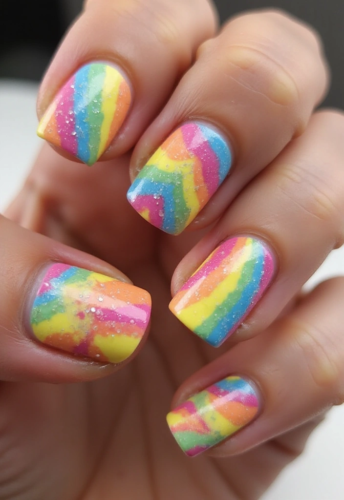 20 Stunning Nail Art Designs You Can DIY at Home (Wait Until You See #14!) - 17. Rainbow Delight