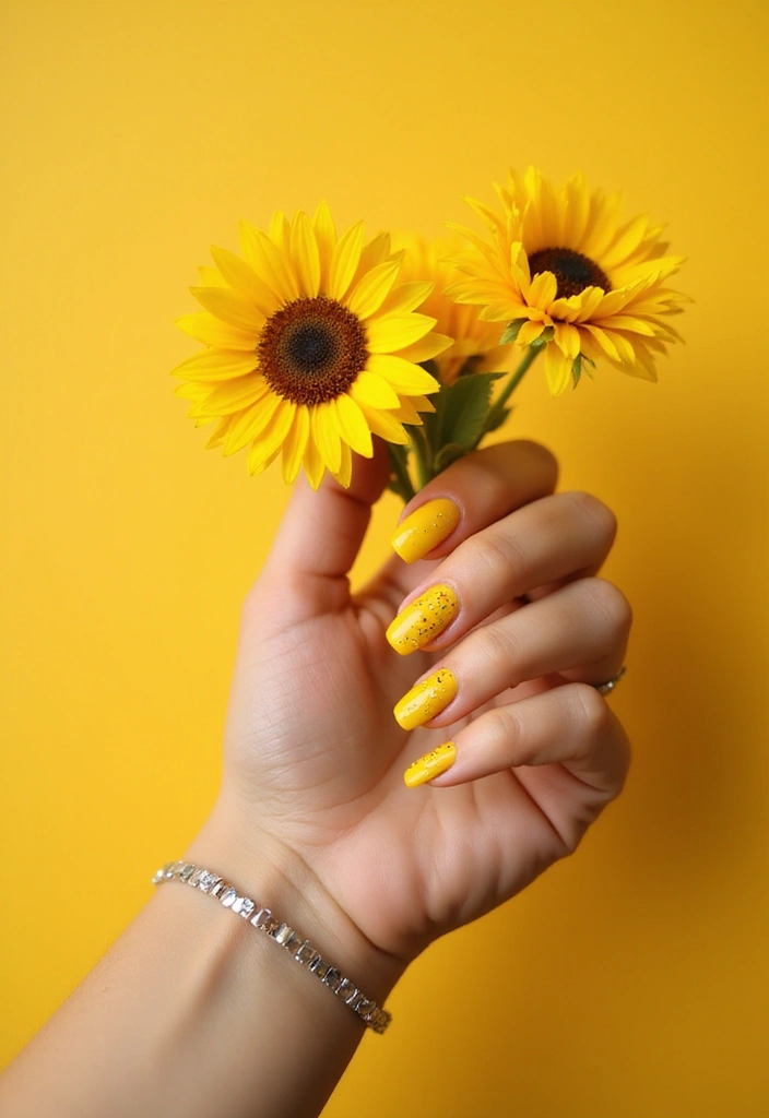 20 Stunning Nail Art Designs You Can DIY at Home (Wait Until You See #14!) - 19. Sunflower Bliss