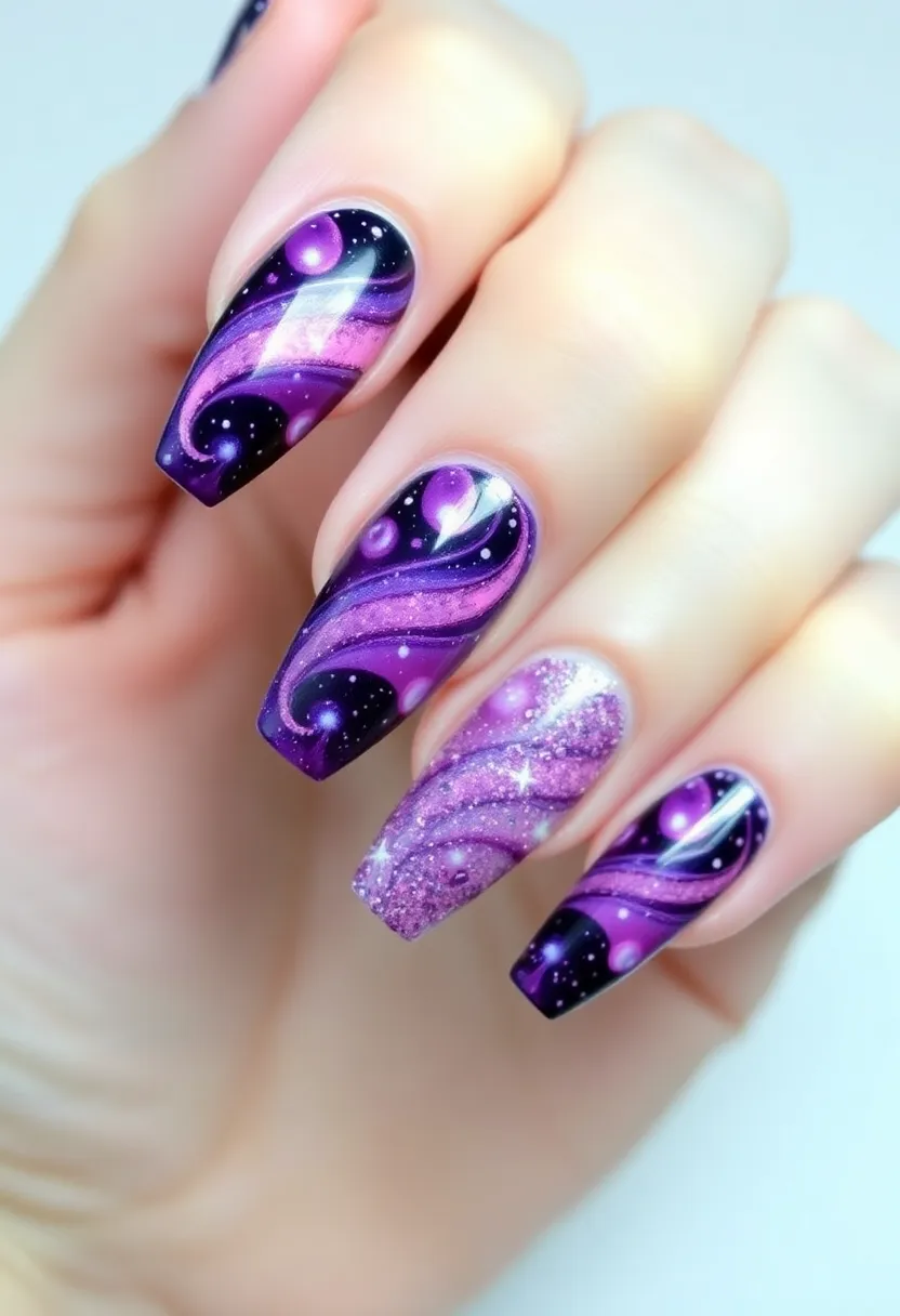 25 Colorful Nail Polish Ideas That Will Transform Your Manicure Game (Wait Until You See #10!) - 10. Cosmic Galaxy
