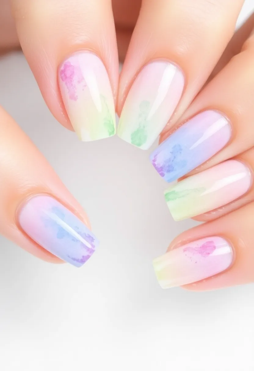 25 Colorful Nail Polish Ideas That Will Transform Your Manicure Game (Wait Until You See #10!) - 14. Watercolor Whimsy