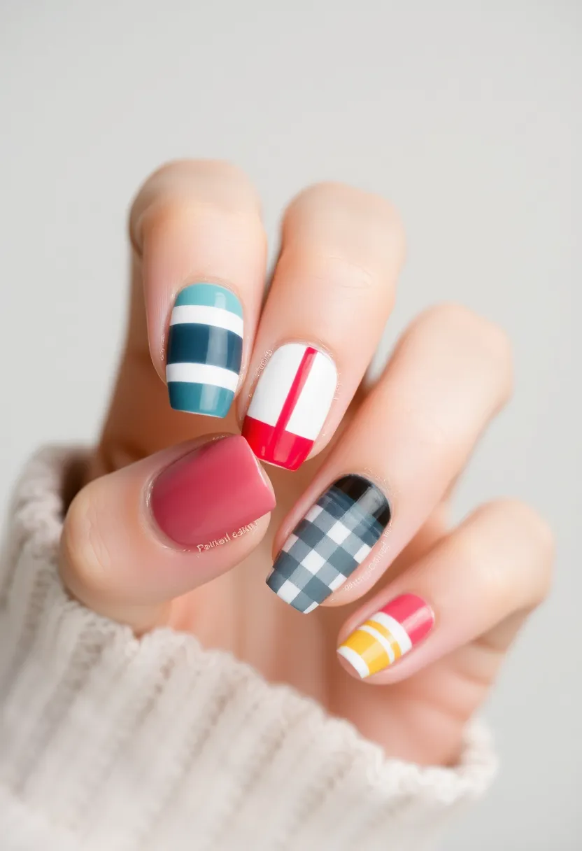 25 Colorful Nail Polish Ideas That Will Transform Your Manicure Game (Wait Until You See #10!) - 15. Striped Perfection