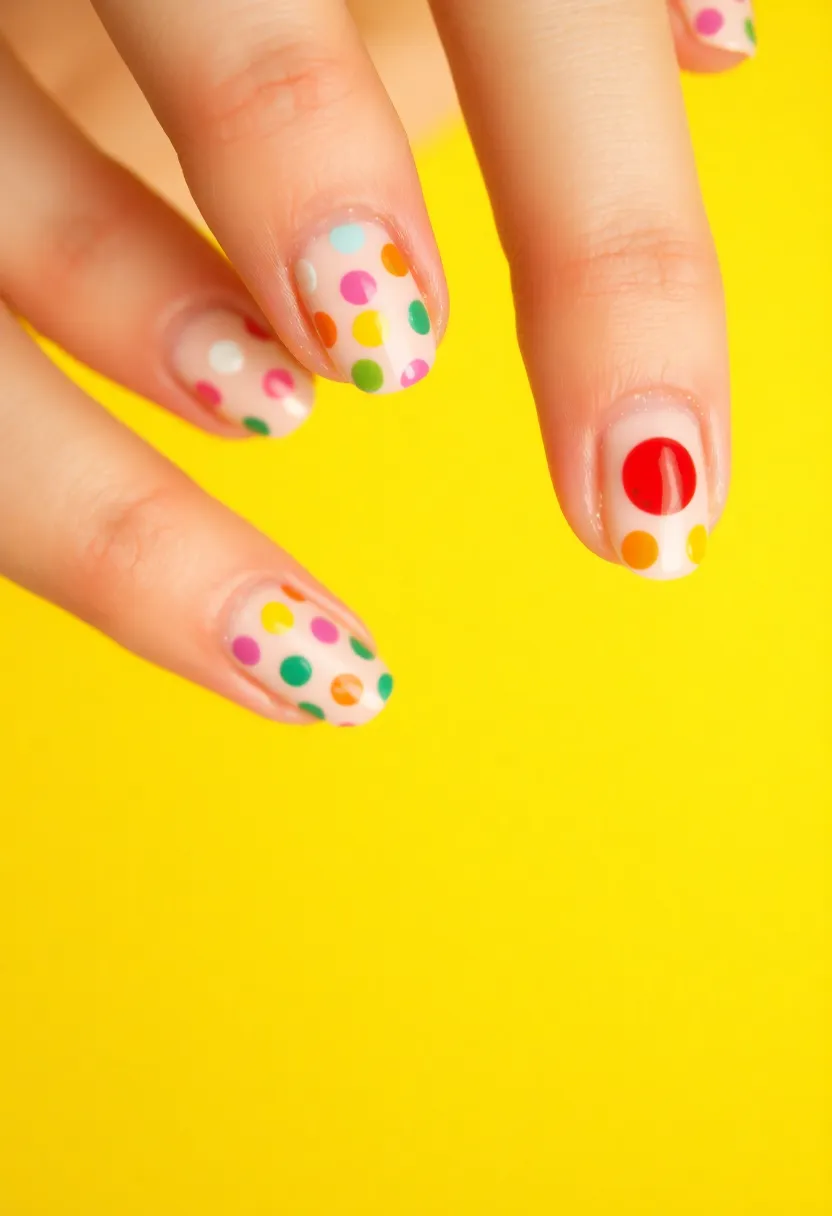 25 Colorful Nail Polish Ideas That Will Transform Your Manicure Game (Wait Until You See #10!) - 16. Dazzling Dot Nails