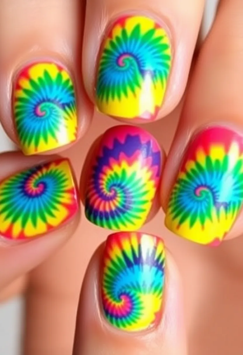 25 Colorful Nail Polish Ideas That Will Transform Your Manicure Game (Wait Until You See #10!) - 19. Tie-Dye Nails