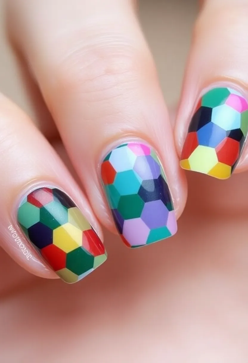 25 Colorful Nail Polish Ideas That Will Transform Your Manicure Game (Wait Until You See #10!) - 25. Hexagon Hues