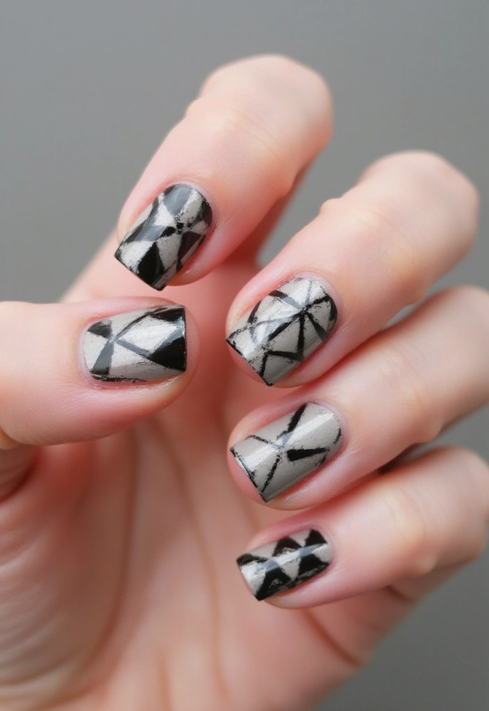 25 Colorful Nail Polish Ideas That Will Transform Your Manicure Game (Wait Until You See #10!) - 4. Geometric Chic
