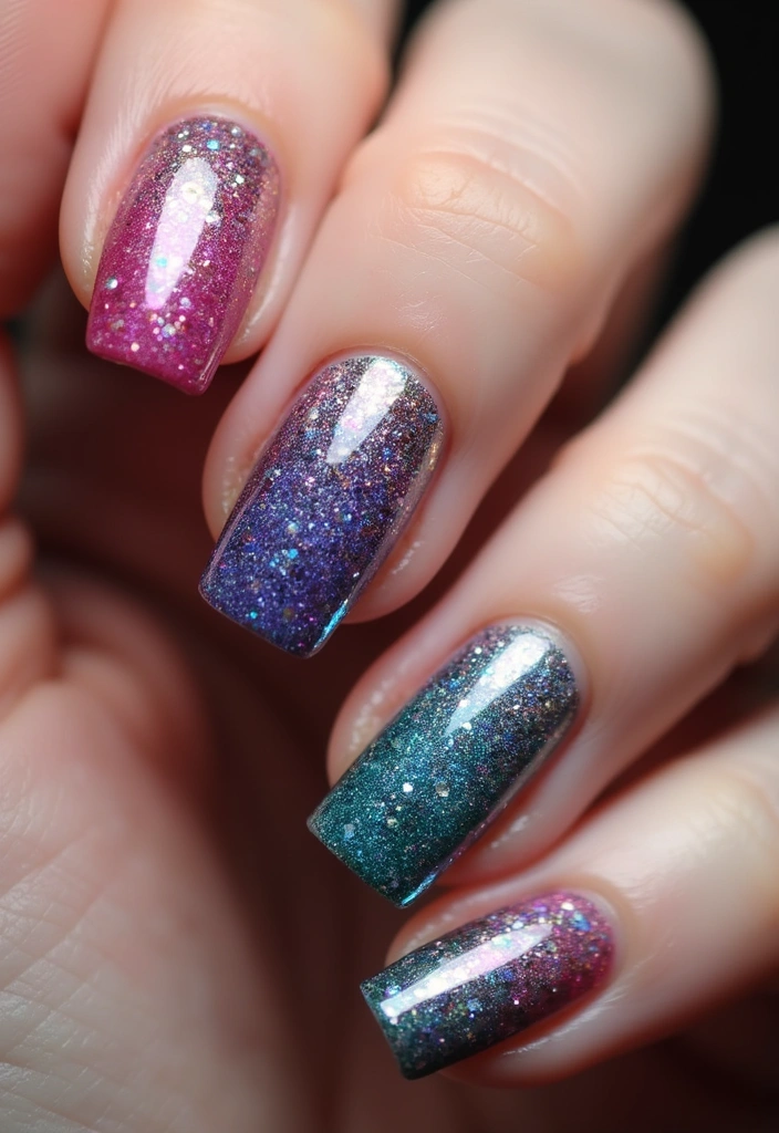 25 Nail Salon Inspirations That Will Make You Want to Book Your Next Appointment ASAP! - 17. Ombre Glitter