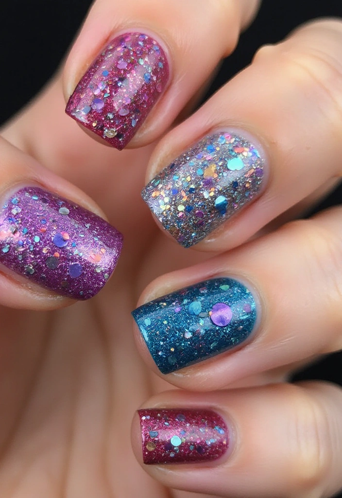 25 Nail Salon Inspirations That Will Make You Want to Book Your Next Appointment ASAP! - 19. Chunky Glitter