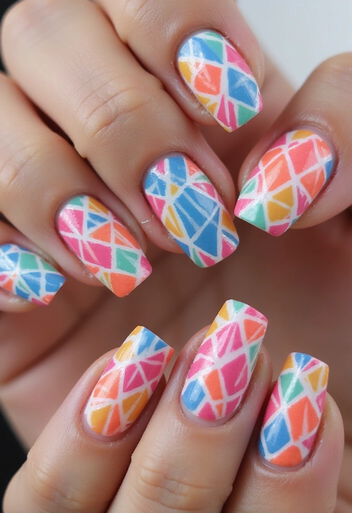 25 Nail Salon Inspirations That Will Make You Want to Book Your Next Appointment ASAP! - 3. Bold Geometric Patterns